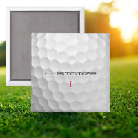 Balle de golf blanche texturée avec nom et numéro