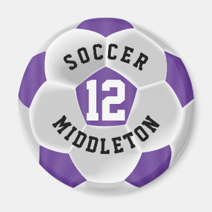 Aimant Balle de sport ⚽ football violet et blanc