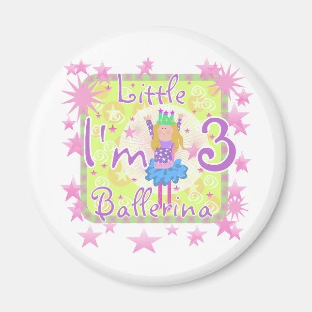 Aimant Ballerina 3e Anniversaire Tshirts et cadeaux (Devant)