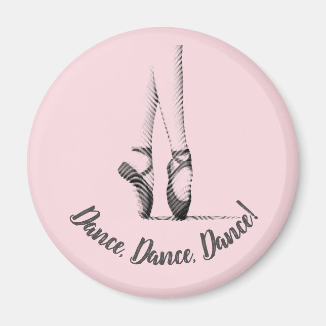 Aimant Ballerina en Pointe - Votre choix de texte sur (Devant)