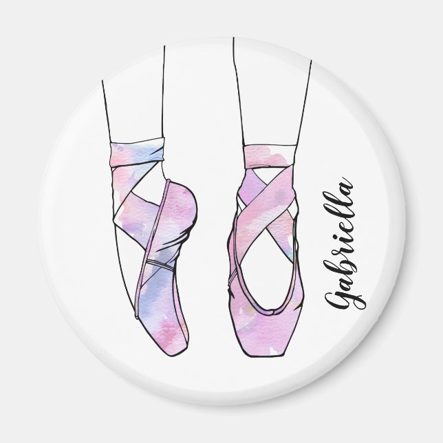 Aimant Ballet de danse rose personnalisé (Devant)