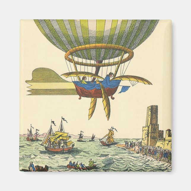 Aimant Ballon à air chaud à vapeur de science-fiction vin (Devant)