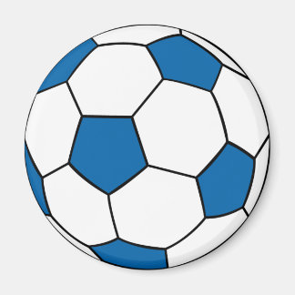 Aimant ballon de football bleu et blanc