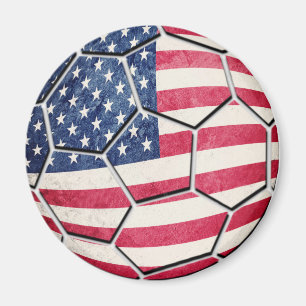 Aimant Ballon de football fier de drapeau des Etats-Unis