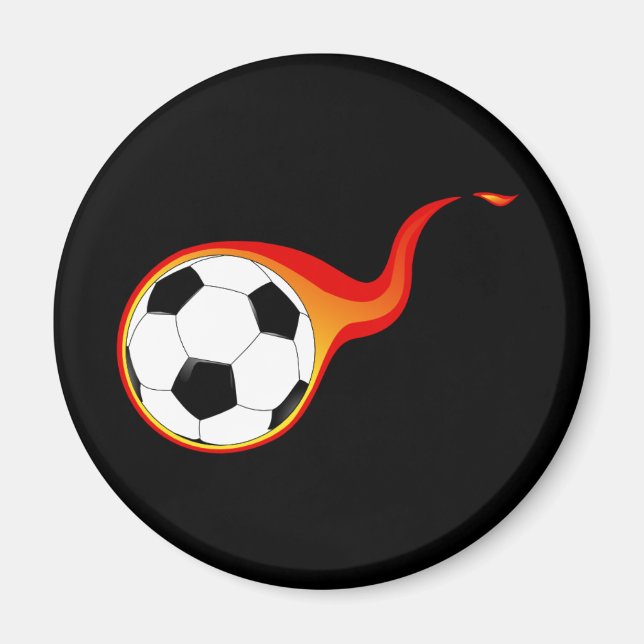 Aimant Ballon de football flamboyant (Devant)