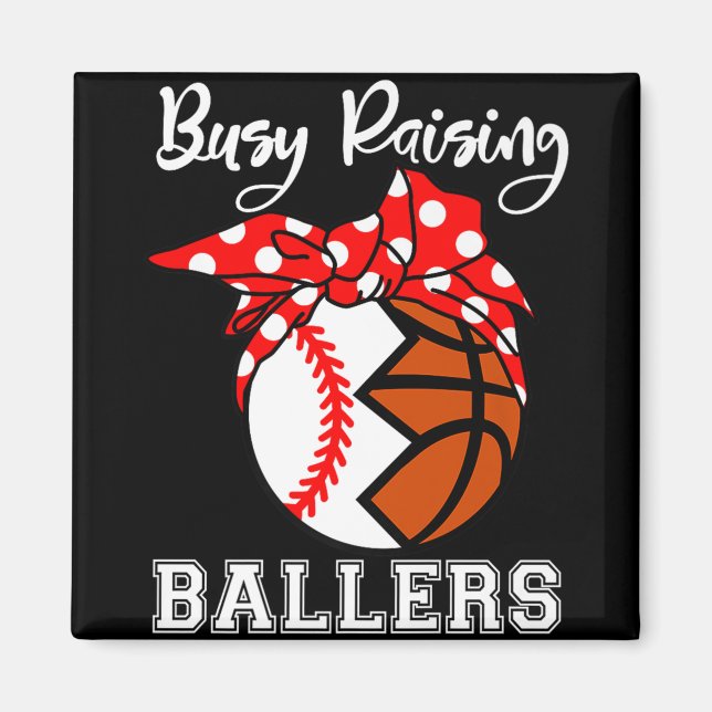 Aimant Ballons de levage occupé Ballers de baseball drôle (Devant)