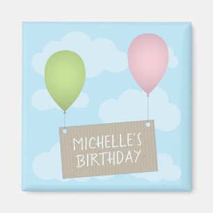 Aimant Ballons et étiquette magnétique d'anniversaire