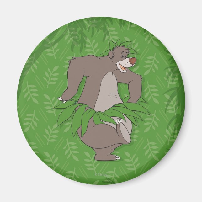 Aimant Baloo du livre de la Jungle avec jupe d'herbe (Devant)