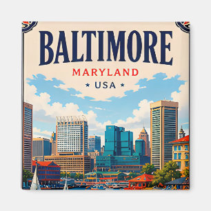 Aimant ⚓ Baltimore Maryland Harbour Et Skyline