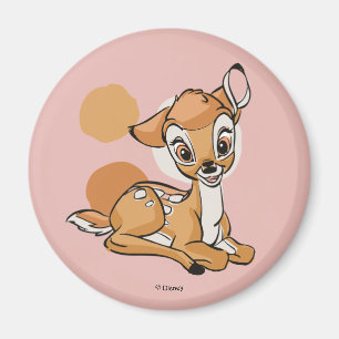 Aimant Bambi Assis Avec Un Sourire