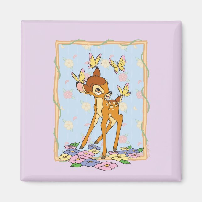 Aimant Bambi et papillons (Devant)