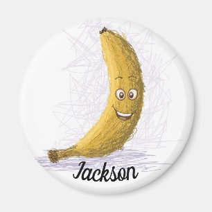 Aimant Banana drôle nom personnalisé mignon réfrigérateur