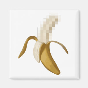 Aimant Banane pelée à la censure