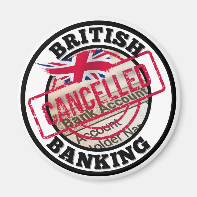 Aimant Bancaire britannique - Comptes bancaires annulés (Devant)