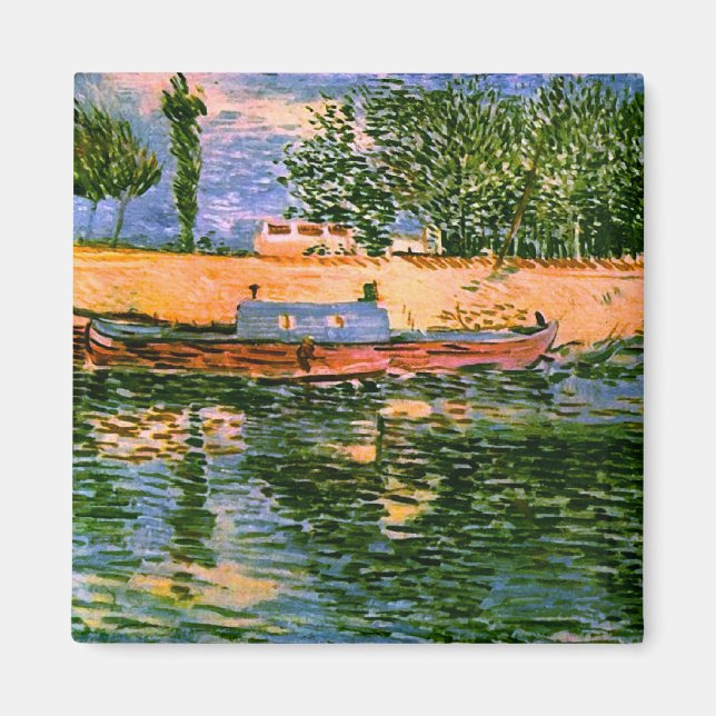 Aimant Bancs de la Seine avec Bateaux Van Gogh Beaux-Arts (Devant)