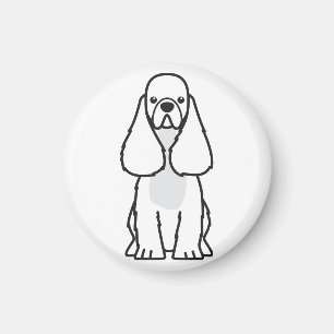 Aimant Bande dessinée américaine de chien de cocker