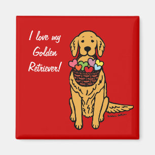 Aimant Bande dessinée de golden retriever