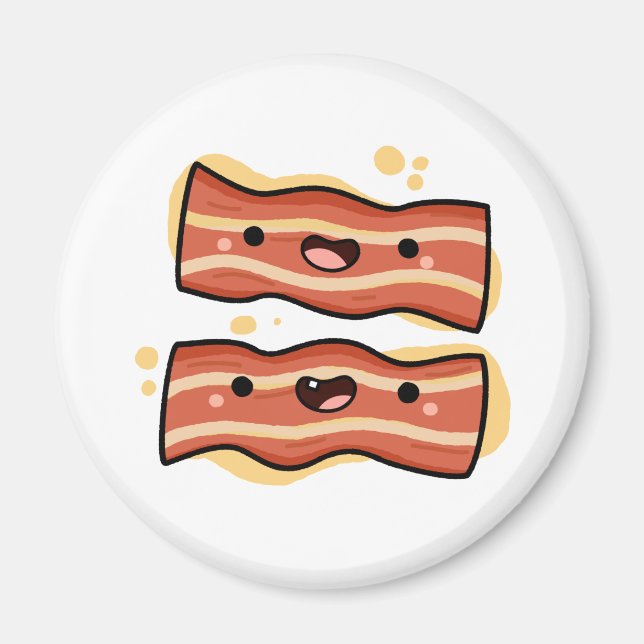 Aimant Bandes de Bacon Cute Kawaii (Devant)