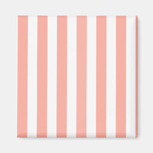 Aimant Bandes de bonbons corail et blanc