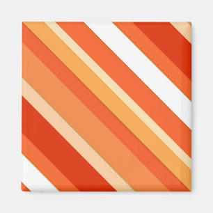 Aimant Bandes de bonbons en couches - orange et blanc