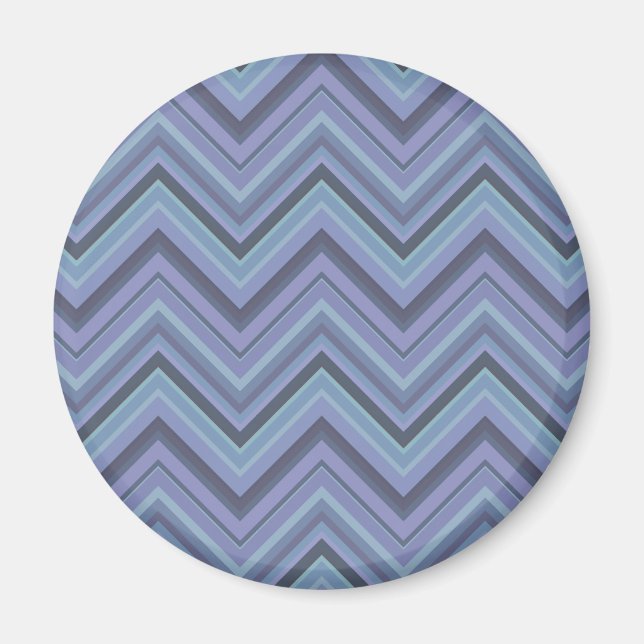 Aimant Bandes de zigzag gris bleu (Devant)