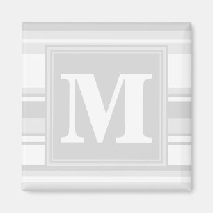 Aimant Bandes gris clair monogrammes