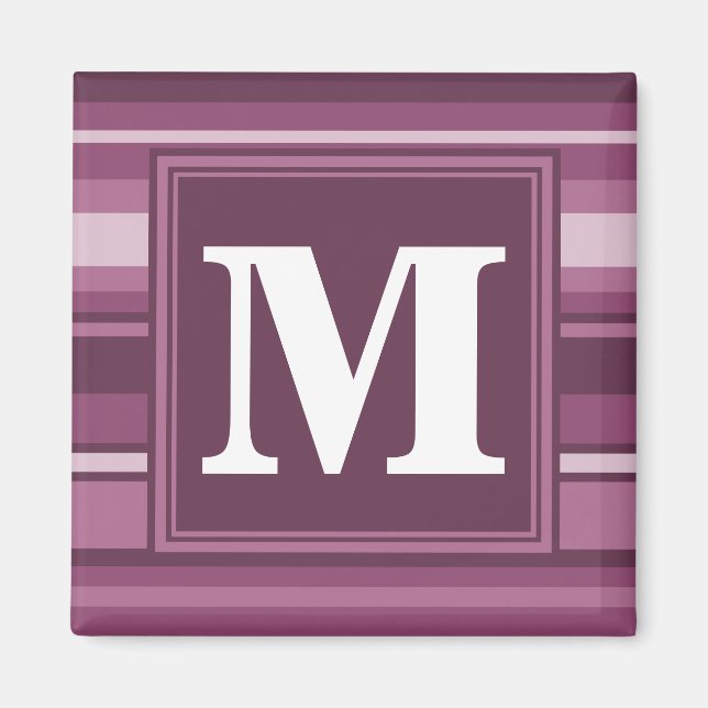 Aimant Bandes mauve monogrammes (Devant)