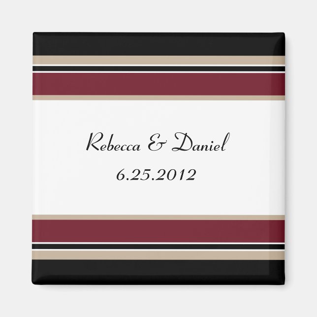 Aimant Bandes Tan Noir Rouge Enregistrer L'Aimant Date (Devant)