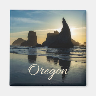 Aimant Bandon Oregon Sea Stations Sunset Photo