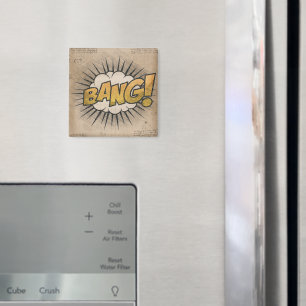 Aimant BANG ! Livre de bande dessinée vintage Steampunk P