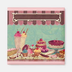 Aimant Bannière des signes de la fête du gâteau de Cup
