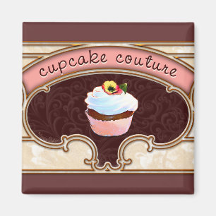 Aimant Bannière du logo Couture de gâteau rose