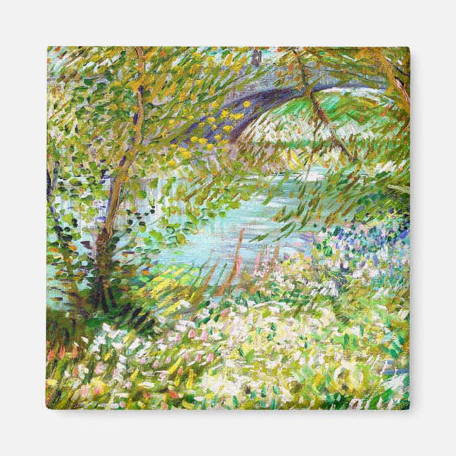 Aimant Banques de la Seine Pont Clichy Van Gogh peinture (Devant)