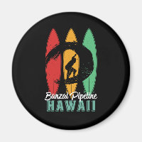 Banzai Pipeline Hawaii Beach Vintage Retro Surf