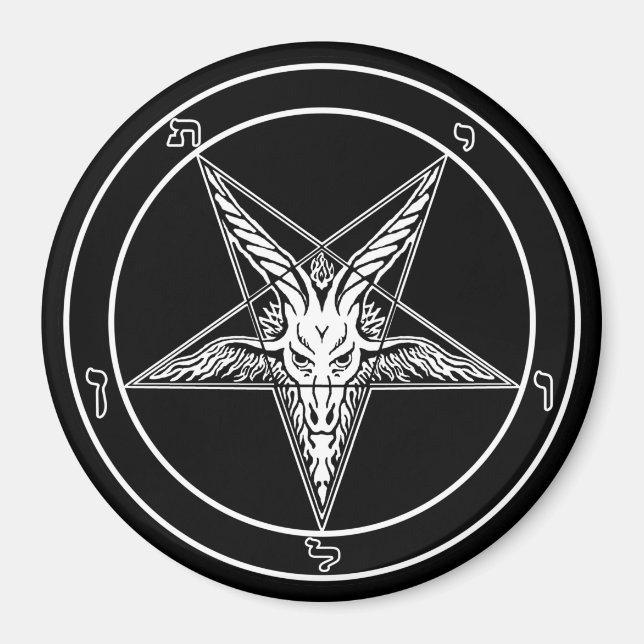 Aimant Baphomet de style ancien - 3 pouces (Devant)