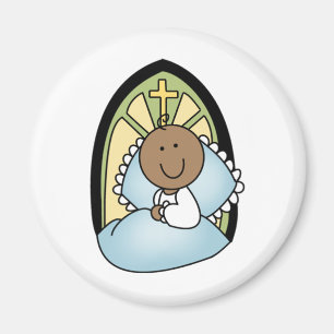 Aimant Baptême African American Baby Boy