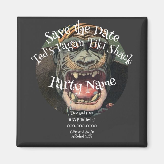 Aimant Bar à Tiki de fête à la date de sauvegarde Hut Sha (Devant)