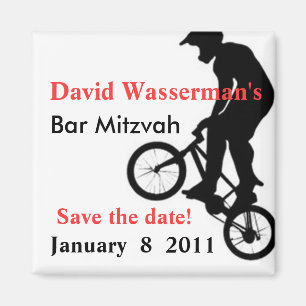 Aimant Bar Mitzvah BMX Enregistrer la date