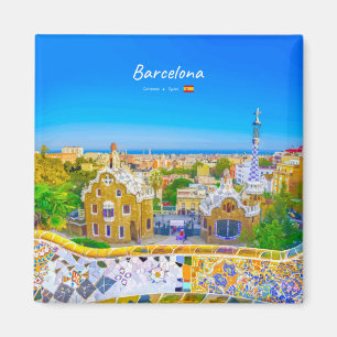Aimant Barcelone, Espagne - Parc Guell Mosaïque Gaudi