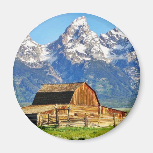 Aimant Barns Grand Tetons Mountains (Devant)