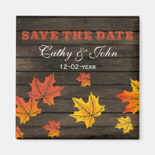 Aimant Barnwood Rustic Mariage de automne enregistrer la 