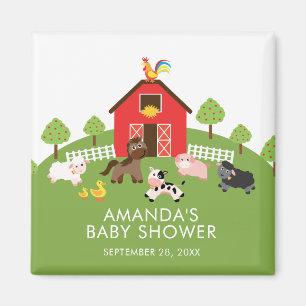 Aimant Barnyard Farm Animals Baby shower Favoriser le Mag