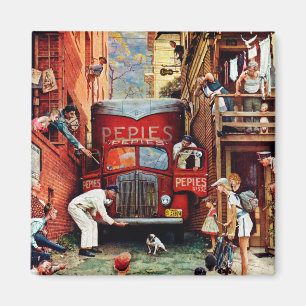 Aimant Barrage routier par Norman Rockwell