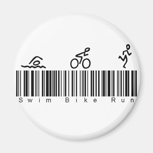 Aimant Barre Code Swim Bike Run (Devant)