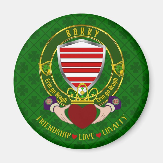 Aimant Barry Irish Shield & Claddagh (Devant)