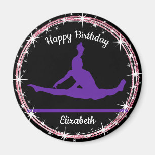 Aimant Bars de gymnastique Anniversaire en violet et noir