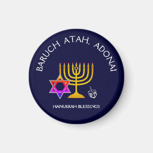 Aimant BARUCH ATAH ADONAI Bénédictions Hanoukka