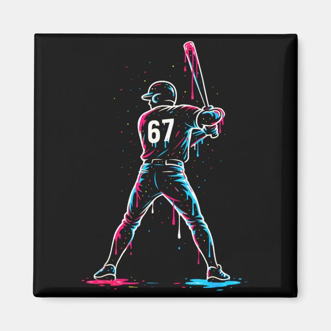 Aimant Baseball Drip 6 7 Number 67 Six Seven Meme Mens Bo (Devant)
