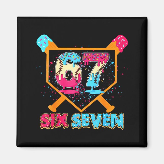 Aimant Baseball Drip Number 67 Player Or 67th Birthday  (Devant)