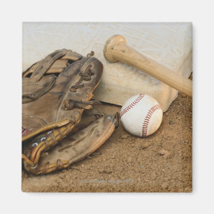 Aimant Baseball, Mitt et Bat sur la base